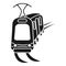 City tram car icon, simple style