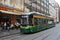 City tram on the main street in Helsinki