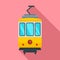 City tramcar icon, flat style