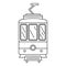 City tramcar icon, outline style