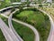 City transport cross junction asphalt road with car and truck movement