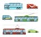 City transport flat icons