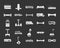 City transport icon set grey vector