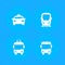 City transport, public transportation vector icons