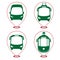 City transport. Set of transport icons: bus, trolley, tram, car. Transport services. Vector set on a white background