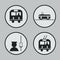 City transportation: bus, tram, trolleybus and conductor icons and .