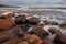 City Tuja, Latvia. Baltic sea with rocks and sand. Travel photo