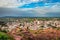 City urbanization view with amazing blue sky from flat angle shot