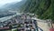 City of Uttarkashi in the state of Uttarakhand in India seen from the sky