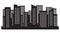 City vector megalopolis abstract. Silhouette of big skyscraper. Vector illustration