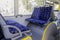 City vehicle bus salon with empty passangers seats