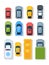 City vehicles top view flat illustrations set