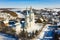 City of Venev. Aerial view of Epiphany Church. Russia
