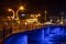 City view of Antakya and Ata Bridge on Asi River at night