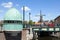 City view of Haarlem with bridge and ancient mill