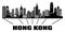 City view of hongkong with paper cut style
