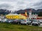 City view with Our Lady of Mercy Church in Ushuaia, Argentina