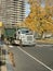 City view in philadelphia autumn day shot truck