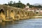 City view Ponte de Lima with ancient arched bridge