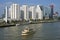 City view Rotterdam with skyscrapers and river