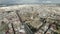 City view of Seville with impressive Seville Cathedral wide drone pan