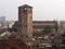 City view of Udine, in Italy, with the gothic romanesque medieval cathedral.