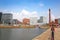 City views of the historic Canning Dock on the River Mersey, which is part of the Port of Liverpool , Northern England, UK