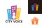 City Voice Logo Template Design Vector, Emblem, Design Concept, Creative Symbol, Icon