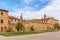 City wall around the old Italian village Buonconvento