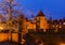 City Walls And Barbican in Warsaw at Night