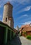 City walls and towers of Dinkelsbuhl, one of the archetypal medieval towns on the German Romantic Road. Germany