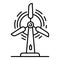 City wind turbine icon, outline style