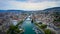 The city of Zurich in Switzerland from above