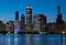 The citylights of Chicago Skyline in the evening - CHICAGO, USA - JUNE 12, 2019