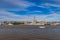 Cityline of Antwerp riverside Schelde seen during The Tall Ships Race 2016 event