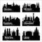 Citys of Germany - vector set. Detailed architecture. Trendy vector illustration.