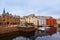 Cityscape of Alesund Norway at sunset