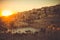 Cityscape Amman downtown at dawn. Capital of Jordan. Tourism concept. Arab city. Toned. Roman theater Amman symbol. This city was