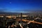 Cityscape of Bangkok after sunset in blue hour with skyscraper and city view