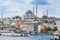 Cityscape of bank of bosphorus strait  in Istanbul  with Suleymaniye mosque, which is an Ottoman imperial mosque located on the