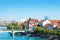 Cityscape of Basel and Middle bridge over Rhine