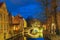 Cityscape with Belfort and the Green canal in Bruges