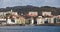 Cityscape of Bergen, Norway. Cargo port landscape