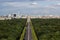 Cityscape of Berlin with Tiergarten park in foreground