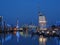 Cityscape of Bremerhaven at Blue Hour