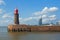 Cityscape of Bremerhaven with lighthouse