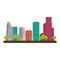 cityscape buildings skyline icon