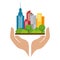 cityscape buildings skyline icon