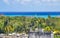 Cityscape caribbean ocean and beach panorama view Playa del Carmen