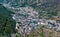 Cityscape of the city of Andorra la Vella from the mountain.